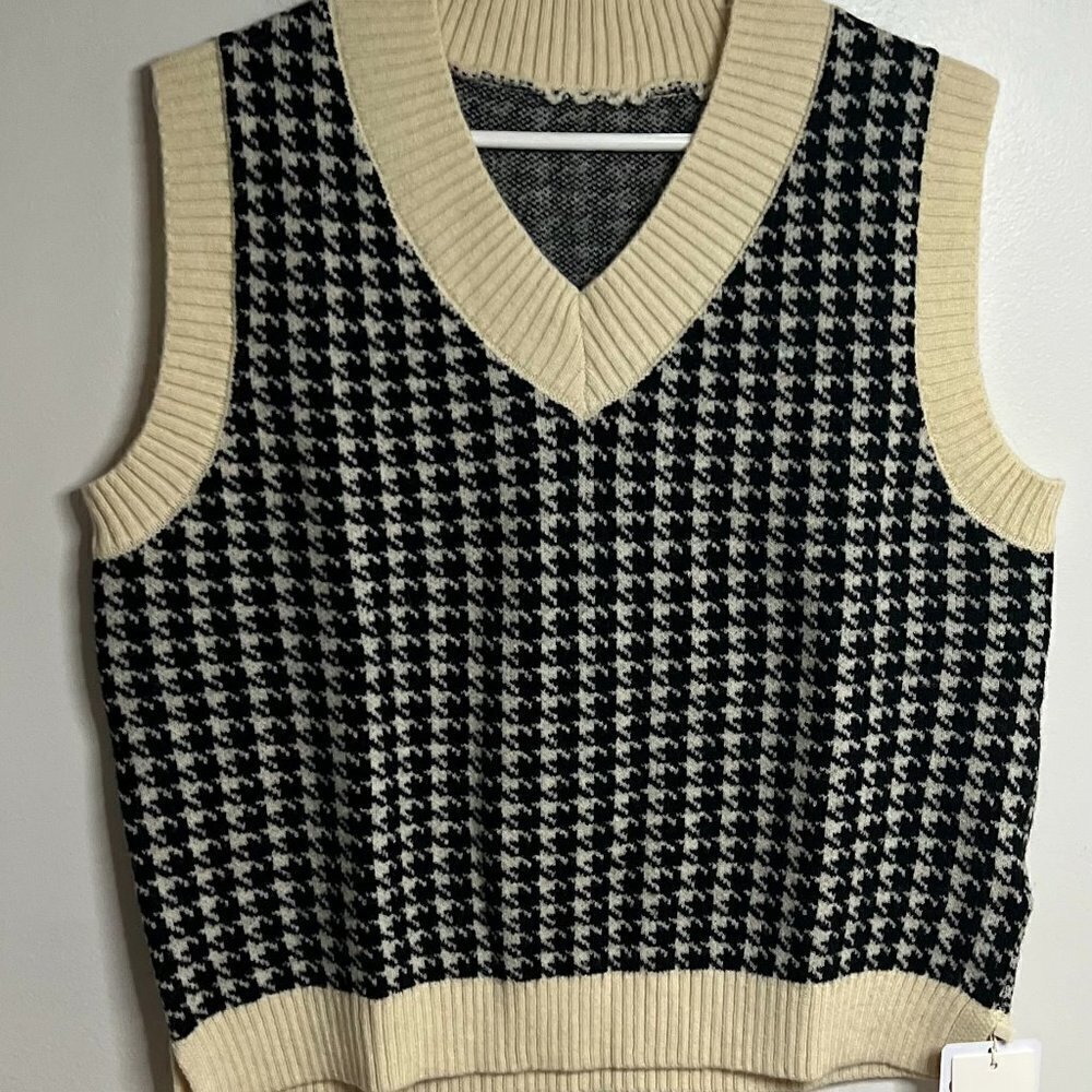 Commense Cozy Houndstooth Vest Size S - Picture 1 of 5